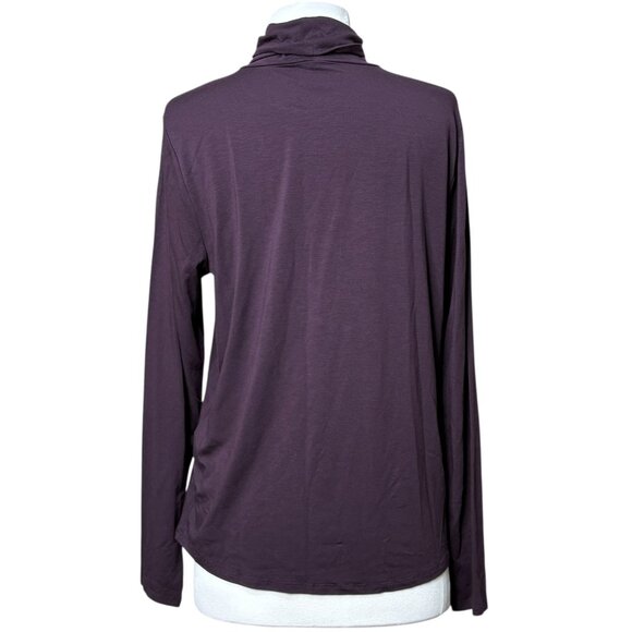 Eileen Fisher Turtleneck Solid Dark Purple Size Medium Tencel - Picture 4 of 6